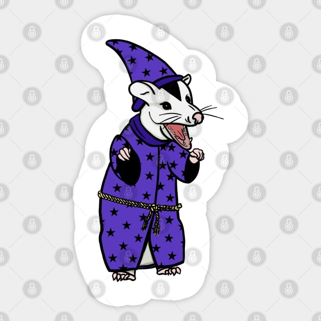 Angry Possum Wizard Sticker by J.Rage